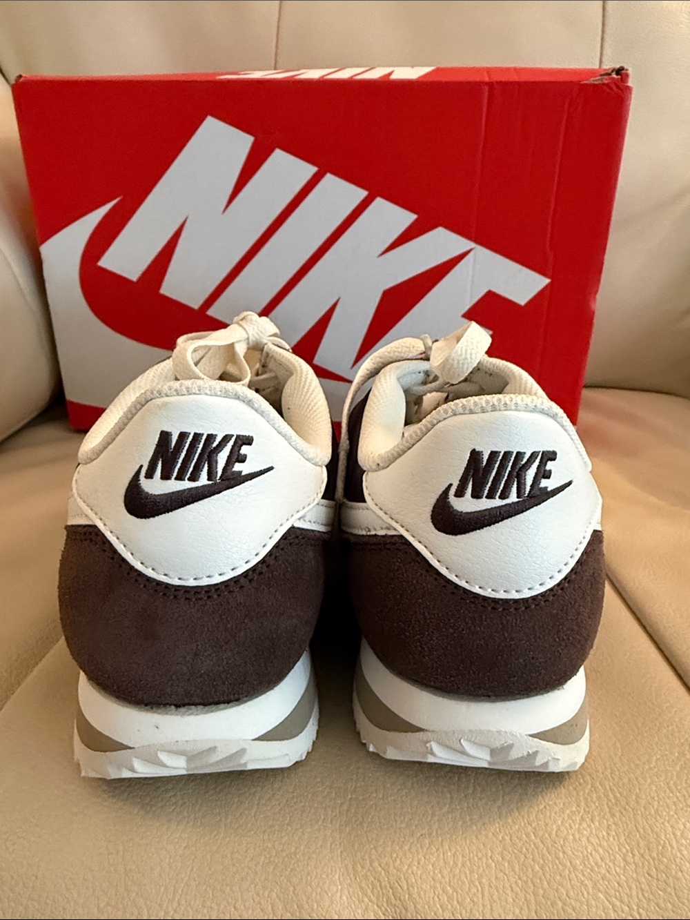 Nike Women’s Cortez Sneaker in Brown and White - Picture 4 of 6